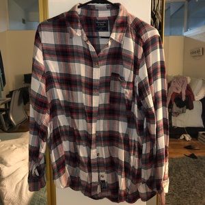 Plaid Red and White Flannel